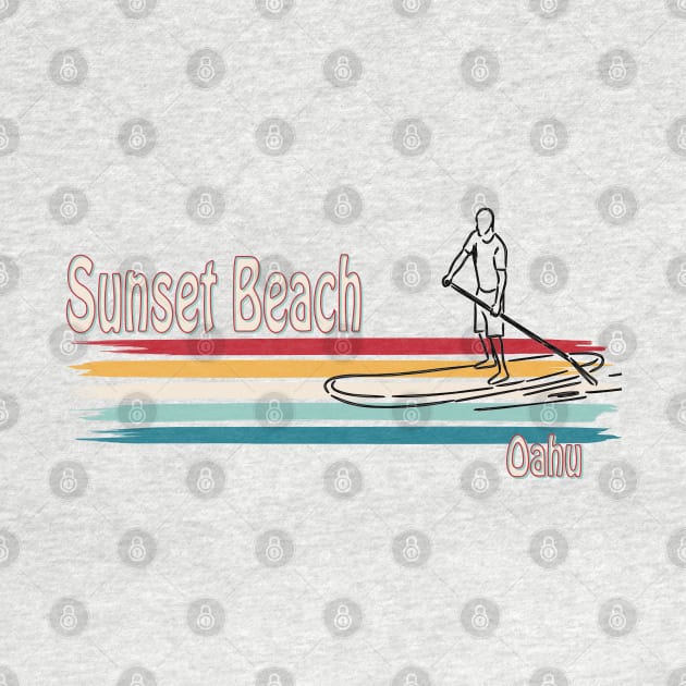 Sunset Beach Oahu Hawaii SUP Paddleboard Beach by Surfer Dave Designs